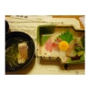 Zweiter Gang: Sashimi von Fisch und Fischsuppe